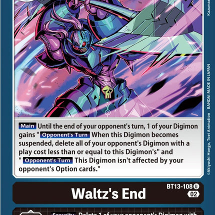 Waltz's End [BT13-108] [Versus Royal Knights Booster]