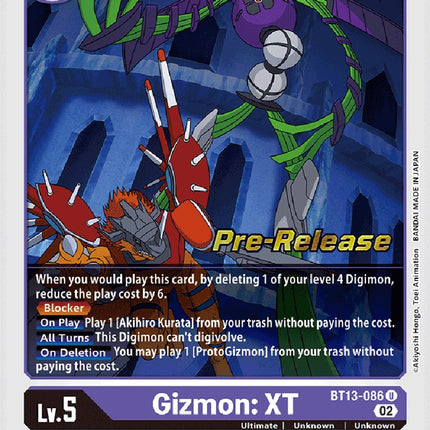 Gizmon: XT [BT13-086] [Versus Royal Knight Booster Pre-Release Cards]