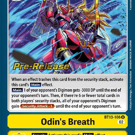 Odin's Breath [BT13-106] [Versus Royal Knight Booster Pre-Release Cards]