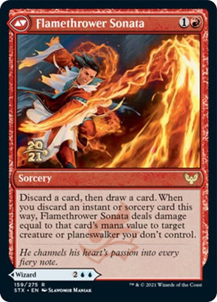 Torrent Sculptor // Flamethrower Sonata [Strixhaven: School of Mages Promos] Prerelease Foil