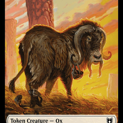 Ox // Human Soldier Double-Sided Token [Wilds of Eldraine Commander Tokens]