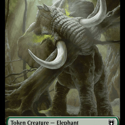 Elephant // Saproling Double-Sided Token [Wilds of Eldraine Commander Tokens]