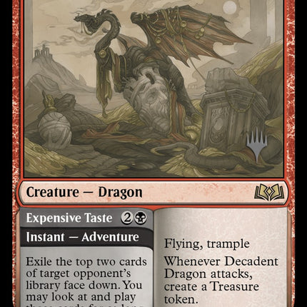 Decadent Dragon // Expensive Taste [Wilds of Eldraine Promos]