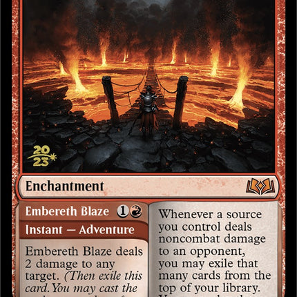 Virtue of Courage // Embereth Blaze [Wilds of Eldraine Promos] Prerelease Foil