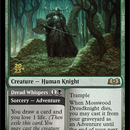Mosswood Dreadknight // Dread Whispers [Wilds of Eldraine Promos] Prerelease Foil