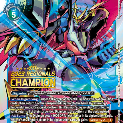 Imperialdramon: Fighter Mode [BT12-031] (2023 Regionals Champion) [Across Time]