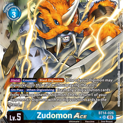 Zudomon Ace [BT14-026] (GOSSAN Alternate Art) [Blast Ace]