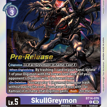 SkullGreymon [BT14-076] [Blast Ace Pre-Release Cards]