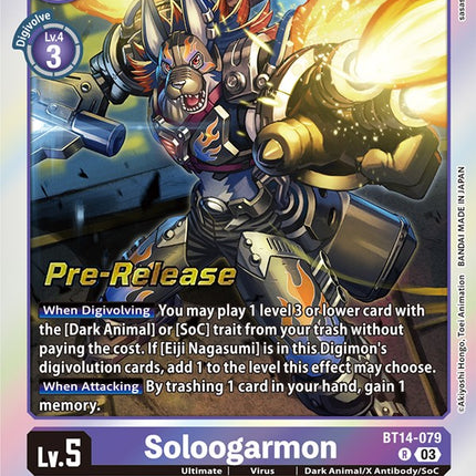 Soloogarmon [BT14-079] [Blast Ace Pre-Release Cards]