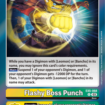 Flashy Boss Punch [EX5-068] [Animal Colosseum]