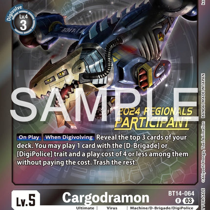 Cargodramon [BT14-064] (2024 Regionals Participant) [Blast Ace Promos]