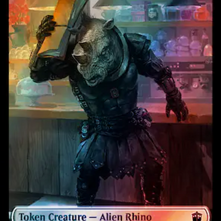 Alien Rhino // Beast Double-Sided Token (Surge Foil) [Doctor Who Tokens]