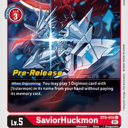 SaviorHuckmon [BT6-015] [Double Diamond Pre-Release Cards]