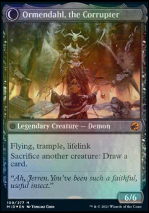 Jerren, Corrupted Bishop // Ormendahl, the Corrupter [Innistrad: Midnight Hunt Promos] Prerelease Foil