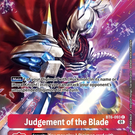 Judgement of the Blade [BT6-093] (Premium Deck Set) [Double Diamond Promos]