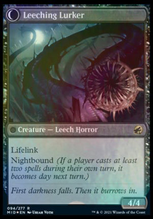 Curse of Leeches // Leeching Lurker [Innistrad: Midnight Hunt Promos] Prerelease Foil