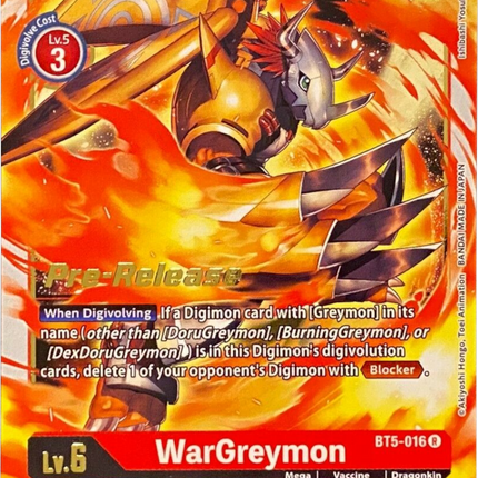 WarGreymon [BT5-016] [Battle of Omni Pre-Release Promos]