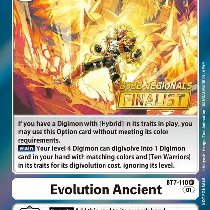 Evolution Ancient [BT7-110] (2022 Championship Offline Regional) (Online Finalist) [Next Adventure Promos]