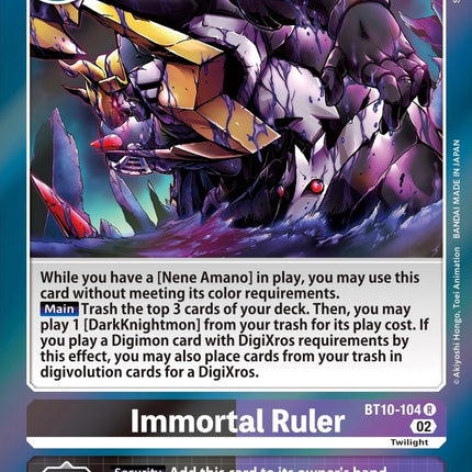 Immortal Ruler [BT10-104] [Xros Encounter]