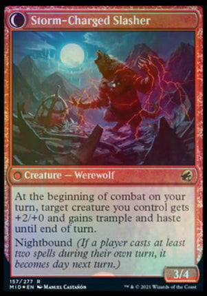 Reckless Stormseeker // Storm-Charged Slasher [Innistrad: Midnight Hunt Promos] Prerelease Foil
