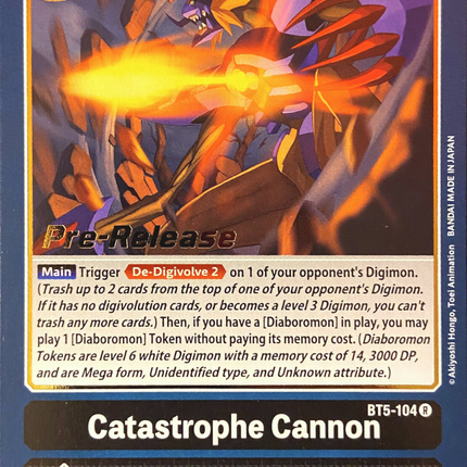 Catastrophe Cannon [BT5-104] [Battle of Omni Pre-Release Promos]