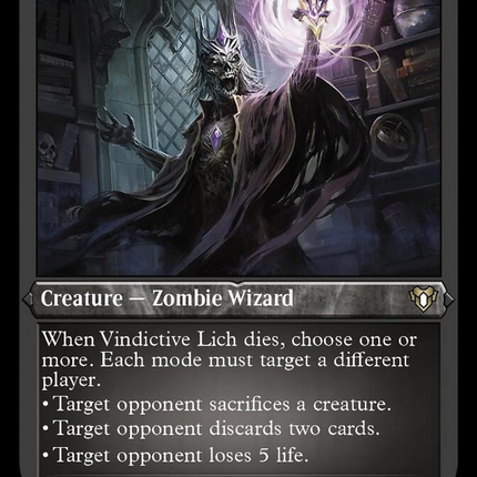 Vindictive Lich (Foil Etched) [Commander Masters]