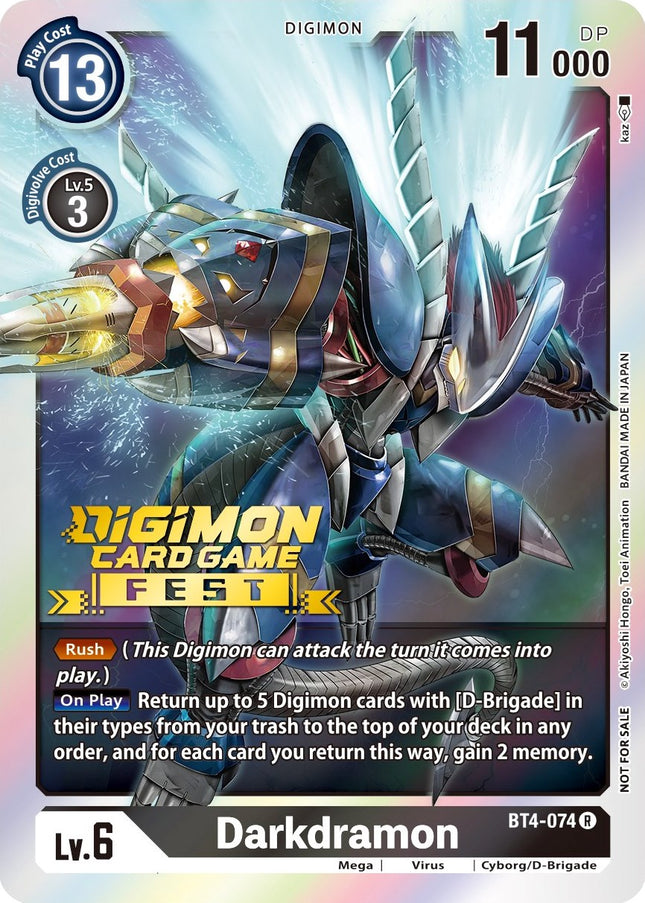 Darkdramon [BT4-074] (Digimon Card Game Fest 2022) [Great Legend Promo – Dark Fox TCG