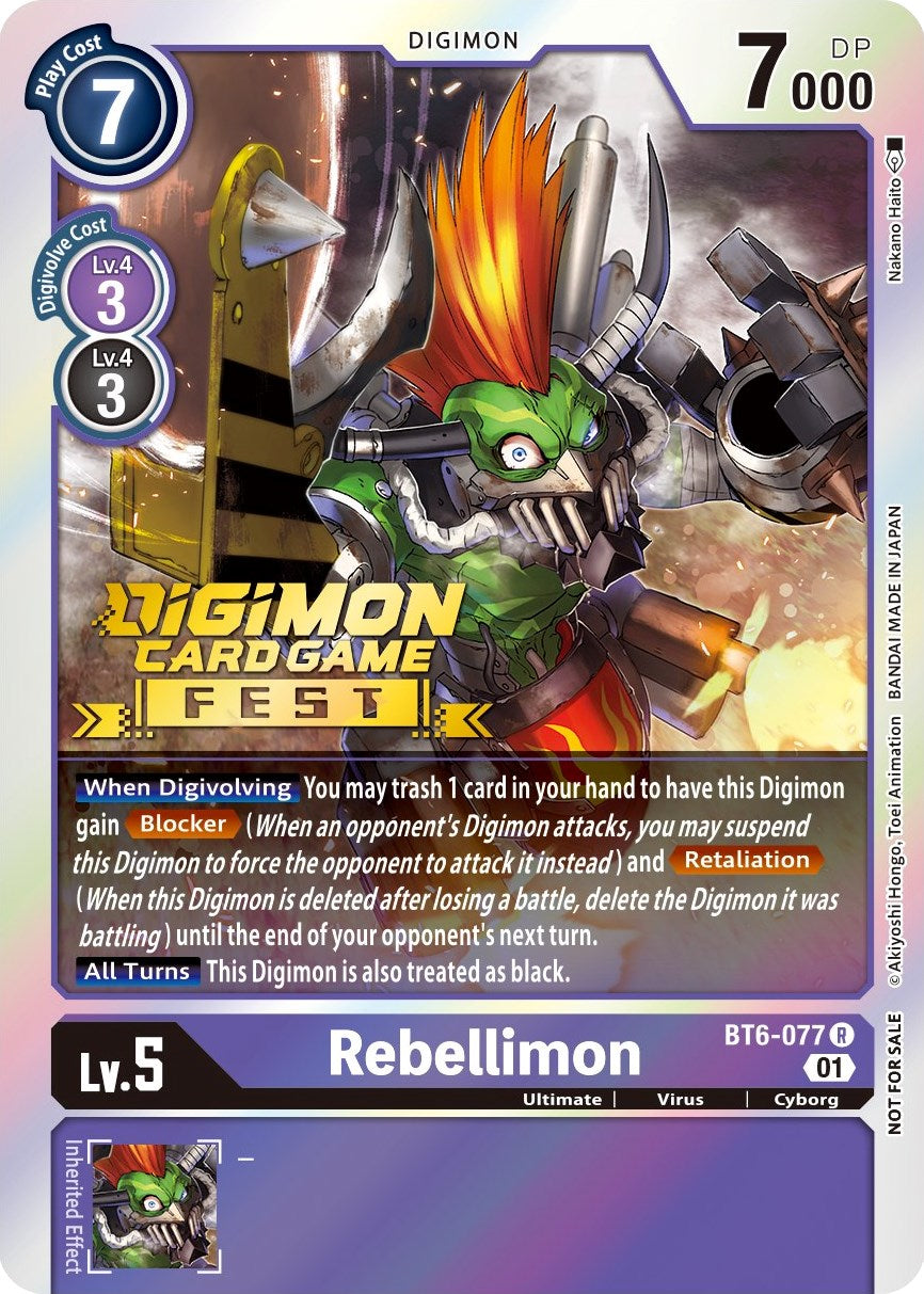 Rebellimon [BT6-077] (Digimon Card Game Fest 2022) [Double Diamond Pro –  Dark Fox TCG
