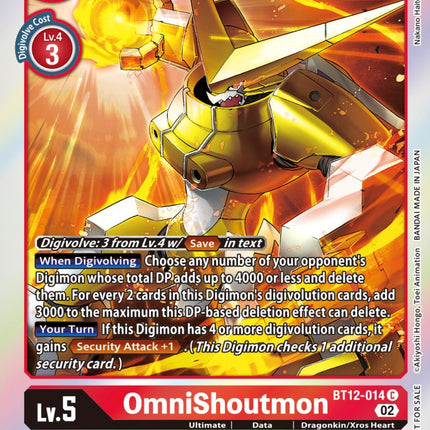OmniShoutmon [BT12-014] (Box Topper) [Across Time]
