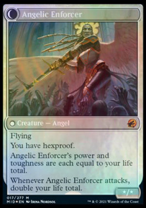 Enduring Angel // Angelic Enforcer [Innistrad: Midnight Hunt Promos] Prerelease Foil