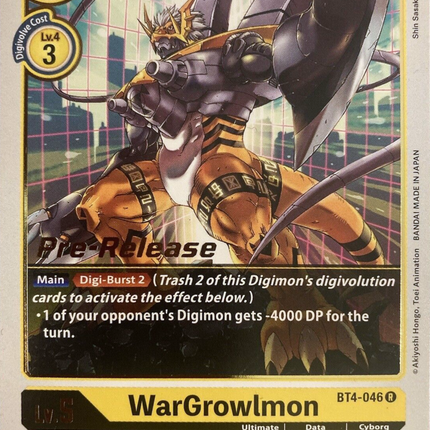 WarGrowlmon [BT4-046] [Great Legend Pre-Release Promos]