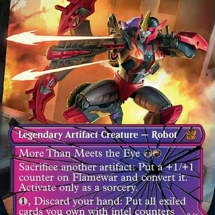 Flamewar, Brash Veteran // Flamewar, Streetwise Operative (Borderless) [Transformers]