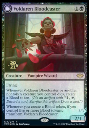 Voldaren Bloodcaster // Bloodbat Summoner [Innistrad: Crimson Vow Promos] Prerelease Foil