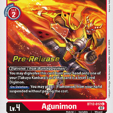Agunimon [BT12-012] [Across Time Pre-Release Cards]