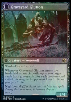 Graveyard Trespasser // Graveyard Glutton [Innistrad: Midnight Hunt Promos] Prerelease Foil