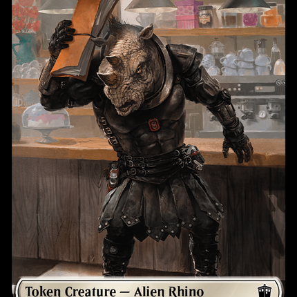 Alien Rhino // Alien Warrior Double-Sided Token [Doctor Who Tokens]