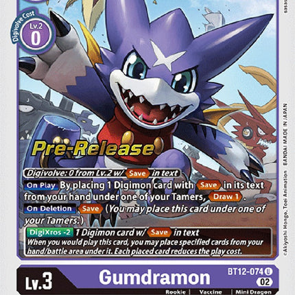 Gumdramon [BT12-074] [Across Time Pre-Release Cards]