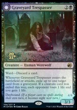 Graveyard Trespasser // Graveyard Glutton [Innistrad: Midnight Hunt Promos] Prerelease Foil