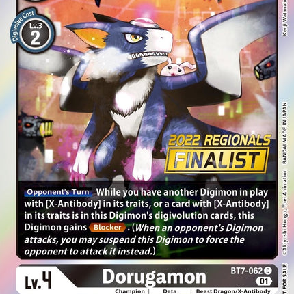 Dorugamon [BT7-062] (2022 Championship Offline Regional) (Online Finalist) [Next Adventure Promos]