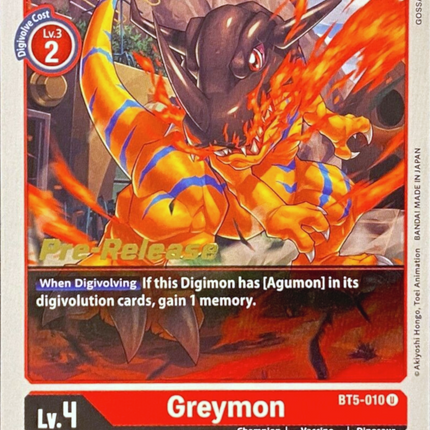 Greymon [BT5-010] [Battle of Omni Pre-Release Promos]