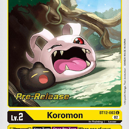 Koromon [BT12-003] [Across Time Pre-Release Cards]