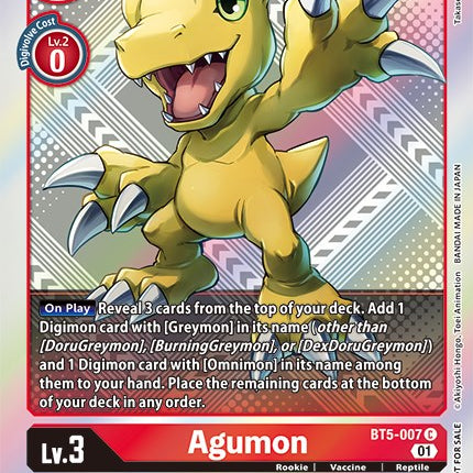 Agumon [BT5-007] (New Awakening Pre-Release Tournament Winner Card) [New Awakening Pre-Release Promos]