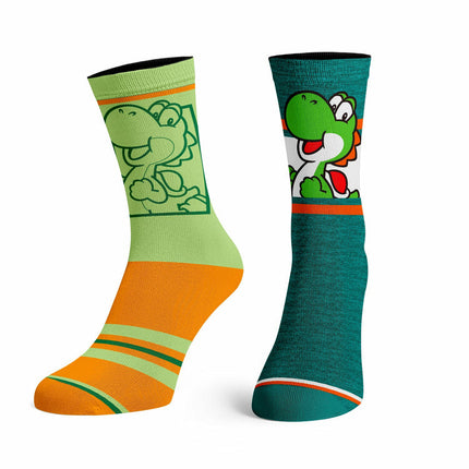 SUPER MARIO BROS - YOSHI 2 PK MEN'S  CREW SOCKS