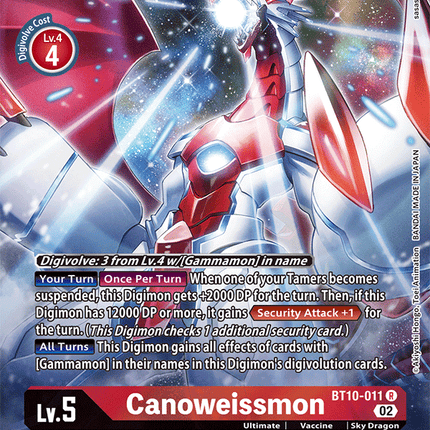 Canoweissmon [BT10-011] (Alternate Art) [Xros Encounter]