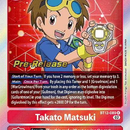 Takato Matsuki [BT12-089] [Across Time Pre-Release Cards]