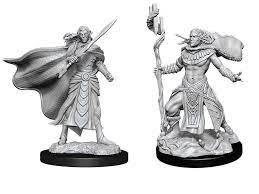 Magic The Gathering - Elf Fighter & Elf Cleric Mini Figure