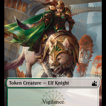 Elf Knight // Voja Double-Sided Token [Ravnica Remastered Tokens]