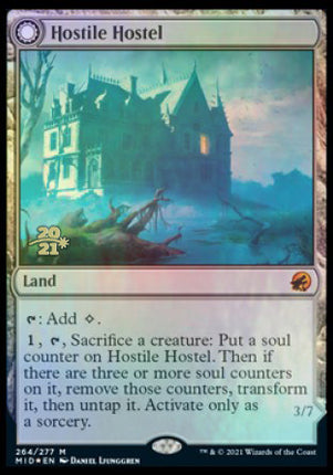Hostile Hostel // Creeping Inn [Innistrad: Midnight Hunt Promos] Prerelease Foil