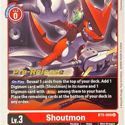 Shoutmon [BT5-009] [Battle of Omni Pre-Release Promos]