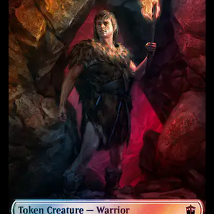 Warrior // Dinosaur Double-Sided Token (Surge Foil) [Doctor Who Tokens]